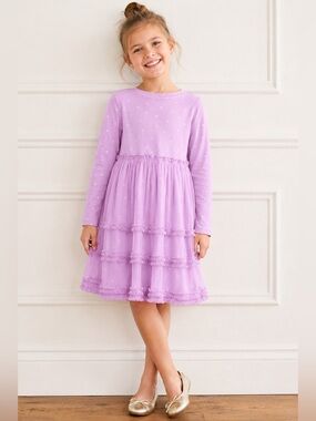 Mini Boden | Metallic Spot Tulle Tiered Dress | 11-12Y